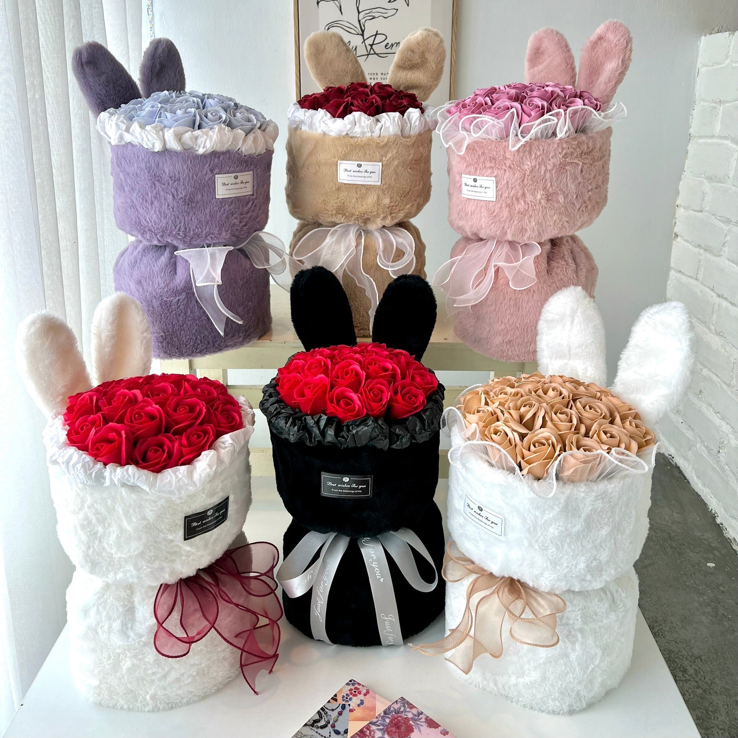 Lovely Bunny - Soap Flower Bouquet-Soap Flower-DeFairy Tales