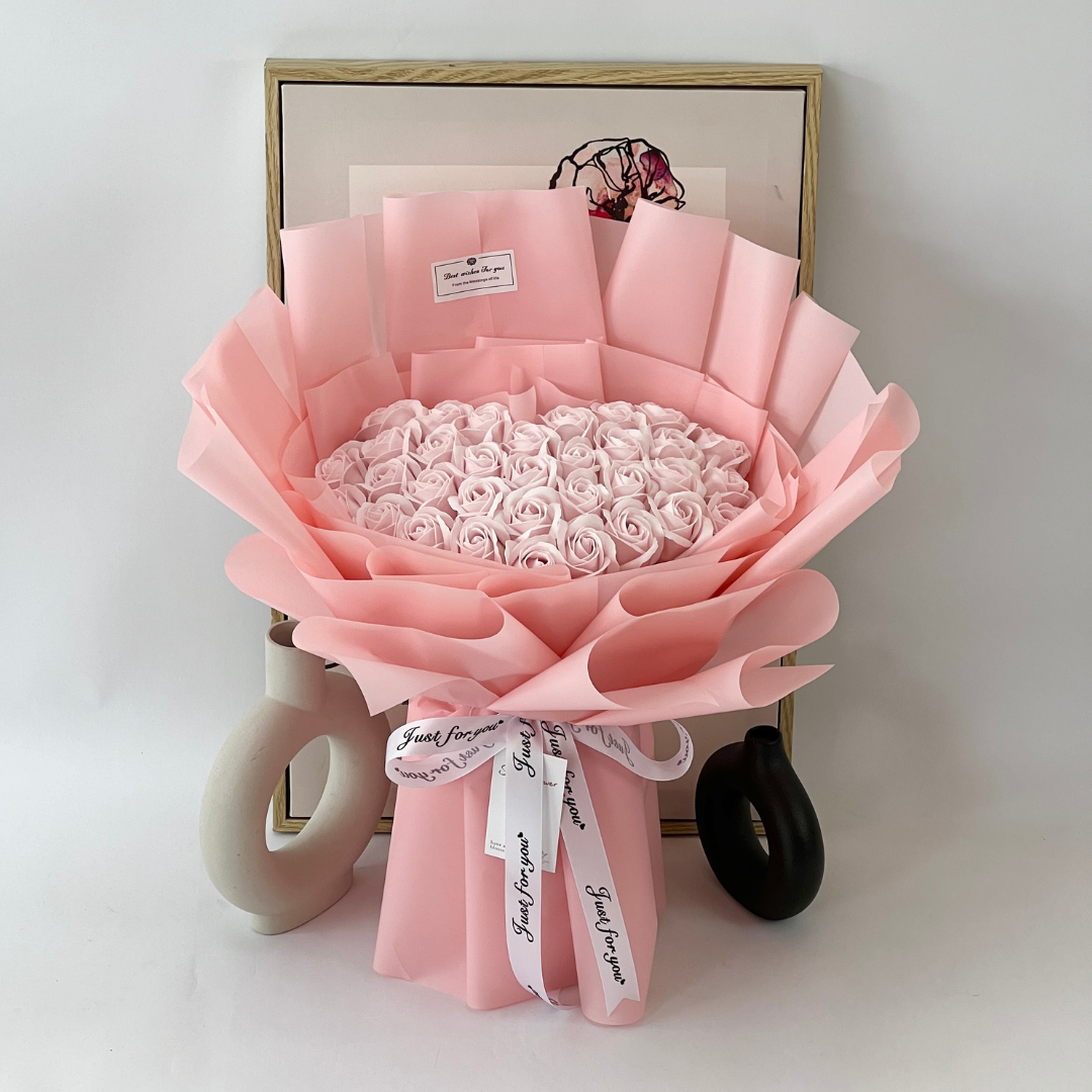 Radiant Springtime - Soap Flower Bouquet-Soap Flower-33 stalks-Pink-2-De Fairy Tales