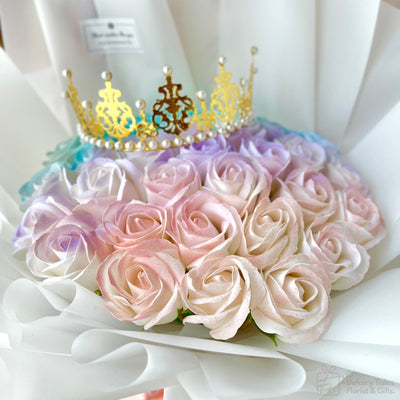 Rainbow Of Love - Soap Rose Bouquet-Soap Flower-33 stalks-Mix-De Fairy Tales