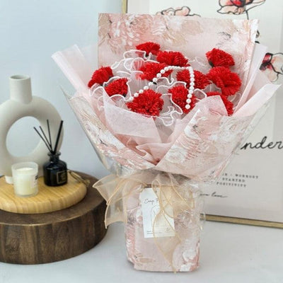 Serene Cascade - Soap Flower Bouquet-Soap Flower-12 stalks-Red-De Fairy Tales