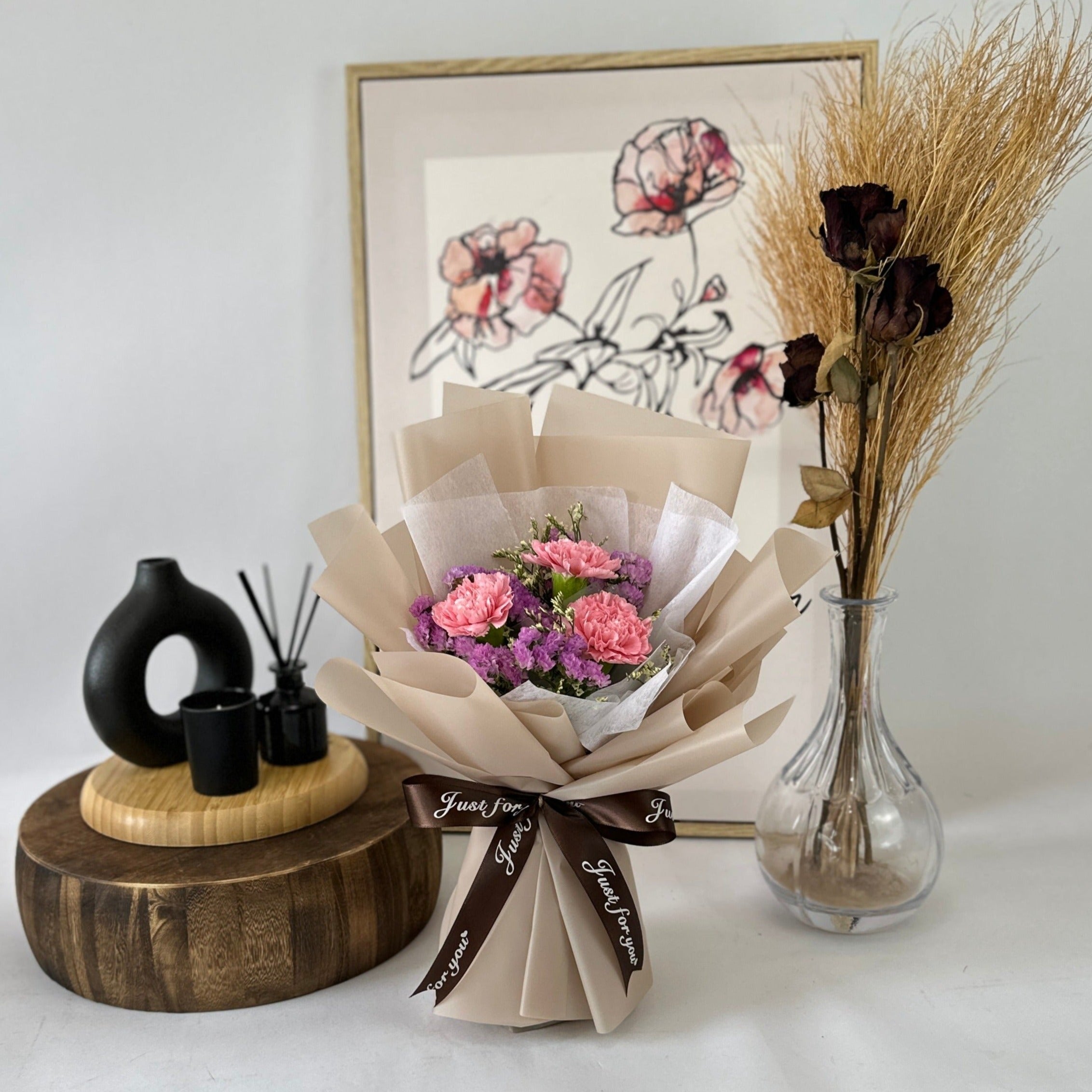 Tender Touch - Fresh Flower Bouquet-Fresh Flower-3 stalks-Pink-DeFairy Tales
