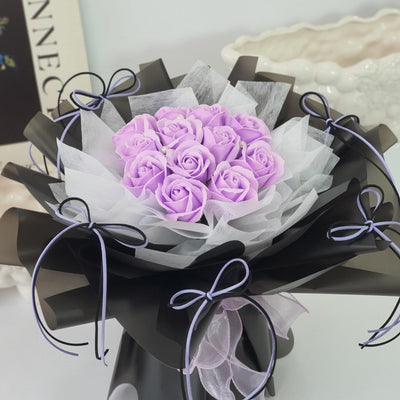Velvet Vows - Soap Flower Bouquet-Soap Flower-12 stalks-Pink-De Fairy Tales