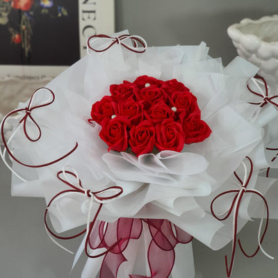 Velvet Vows - Soap Flower Bouquet-Soap Flower-12 stalks-Pink-De Fairy Tales