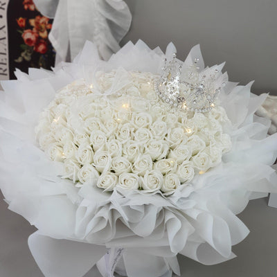 Whispering Willow - Soap Flower Bouquet-Soap Flower-33 stalks-White-De Fairy Tales