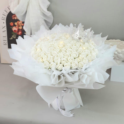 Whispering Willow - Soap Flower Bouquet-Soap Flower-33 stalks-White-De Fairy Tales
